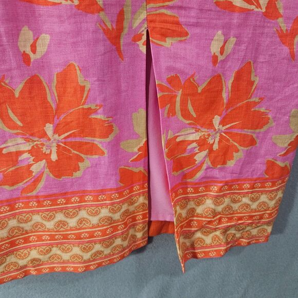 New Antonio Melani Dress Naomi Bloom Pink Linen Blend SZ 2 Summer Halter Sheath - Picture 9 of 10